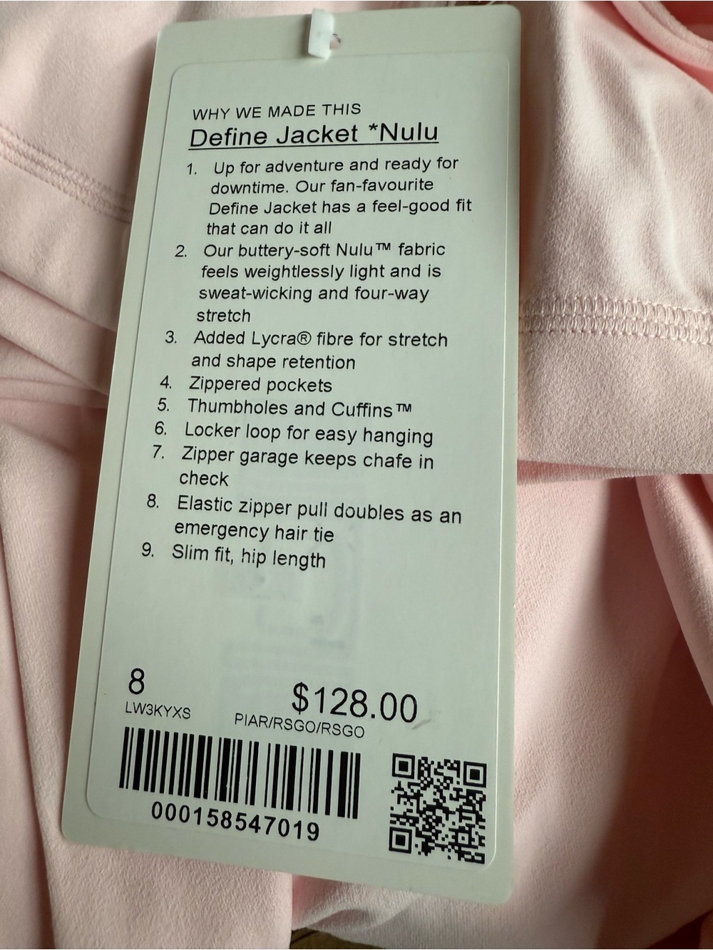 LuluLemon Define Jacket Nulu in Pink Pearl/Rose Gold - Picture 6 of 7
